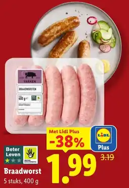Lidl Braadworst aanbieding