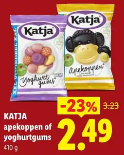 Lidl Katja apekoppen of yoghurtgums aanbieding