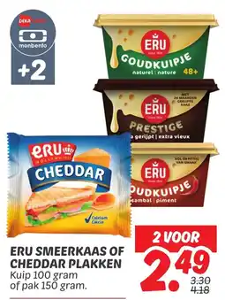 Dekamarkt Eru Smeerkaas of Cheddar Plakken aanbieding