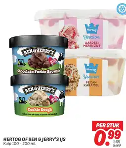 Dekamarkt Hertog of ben & jerry's ijs aanbieding