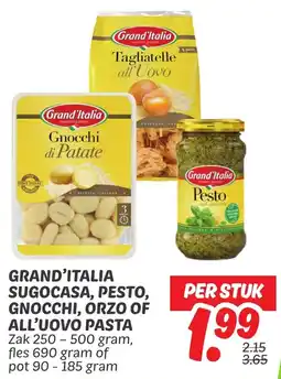Dekamarkt Grand'italia sugocasa, pesto, gnocchi, orzo of all'uovo pasta aanbieding