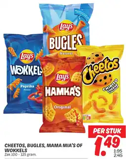 Dekamarkt Cheetos, bugles, mama mia's of wokkels aanbieding