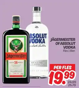Dekamarkt Jägermeister of absolut vodka aanbieding