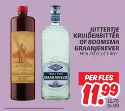 Dekamarkt Juttertje kruidenbitter of boomsma graanjenever aanbieding