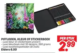 Dekamarkt Potloden, kleur of stickerboek aanbieding