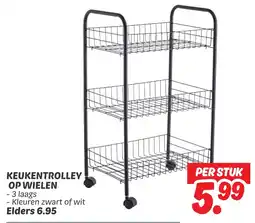 Dekamarkt Keukentrolley op wielen aanbieding