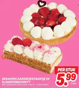 Dekamarkt Dekavers aardbeientaartje of slagroomschnitt aanbieding