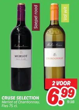Dekamarkt Cruse selection merlot of chardonnay. aanbieding
