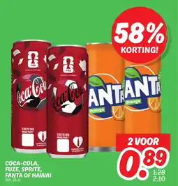 Dekamarkt Coca-cola, fuze, sprite, fanta of hawai aanbieding