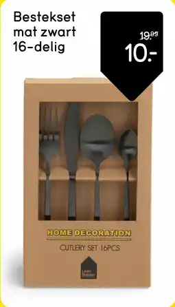 Leen Bakker Bestekset mat zwart aanbieding