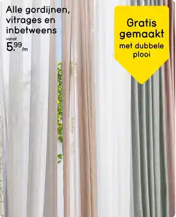 Leen Bakker Alle gordijnen, vitrages en inbetweens aanbieding