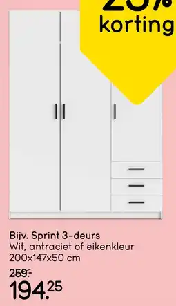 Leen Bakker Sprint 3 deurs aanbieding