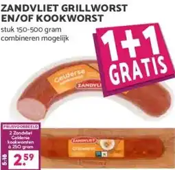 Boon`s Markt ZANDVLIET GRILLWORST EN/OF KOOKWORST aanbieding
