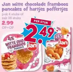 Boon`s Markt Jan witte chocolade framboos pancakes of hartjes poffertjes aanbieding