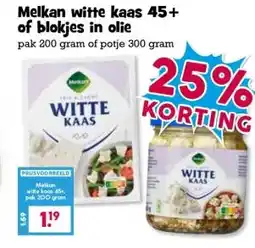 Boon`s Markt Melkan witte kaas 45+ of blokjes in olie aanbieding