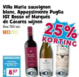 Boon`s Markt Villa Maria sauvignon blanc, Appassimento Puglia IGT Rosso of Marqués de Cácares wijnen aanbieding