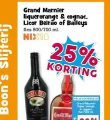Boon`s Markt Grand Marnier liquerorange & cognac. Licor Beirão of Baileys aanbieding