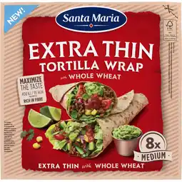 Albert Heijn Santa Maria Extra thin tortilla whole wheat medium aanbieding