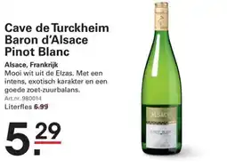 Sligro Cave de Turckheim Baron d'Alsace Pinot Blanc aanbieding