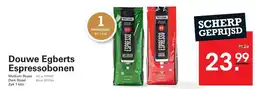 Sligro Douwe Egberts Espressobonen aanbieding