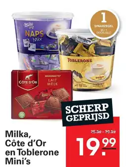 Sligro Milka, Côte d'Or en Toblerone Mini's aanbieding