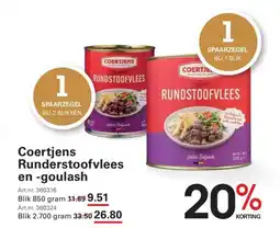 Sligro Coertjens Runderstoofvlees en -goulash aanbieding