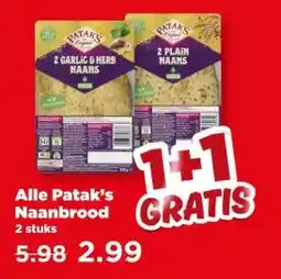 PLUS Alle Patak's Naanbrood aanbieding