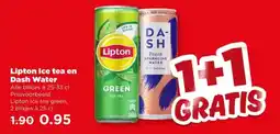 PLUS Lipton Ice tea en Dash Water aanbieding