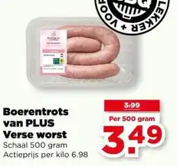 PLUS Boerentrots van PLUS Verse worst aanbieding