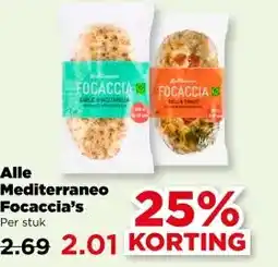 PLUS Alle Mediterraneo Focaccia's aanbieding
