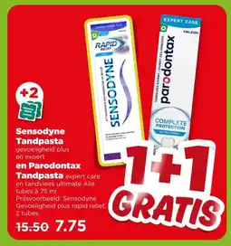 PLUS Sensodyne Tandpasta , en Parodontax Tandpasta aanbieding