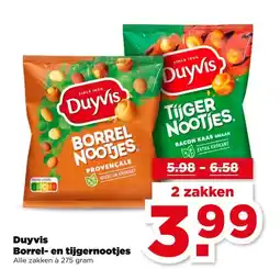 PLUS Duyvis Borrel- en tijgernootjes aanbieding