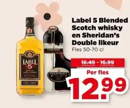 PLUS Label 5 Blended Scotch whiskyen Sheridan's Double likeur aanbieding