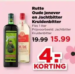 PLUS Rutte Oude jenever en Jachtbitter Kruidenbitter aanbieding