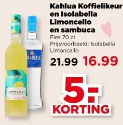 PLUS Kahlua Koffielikeuren Isolabella Limoncello en sambuca aanbieding