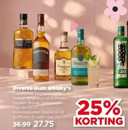 PLUS Diverse malt whisky's aanbieding