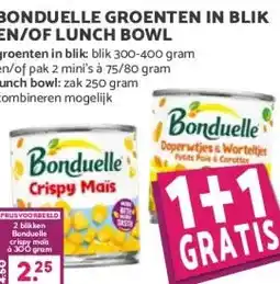 Coop BONDUELLE GROENTEN IN BLIK EN/OF LUNCH BOWL aanbieding