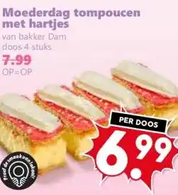 Coop Moederdag tompoucen met hartjes aanbieding