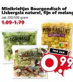 Coop Minikrieltjes Bourgondisch of IJsbergsla naturel, fijn of melange aanbieding