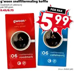 Coop g'woon snelfiltermaling koffie aanbieding