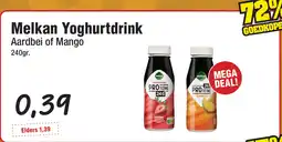 Budget Food Melkan Yoghurtdrink Aardbei of Mango aanbieding