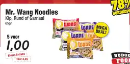 Budget Food Mr. Wang Noodles Kip, Rund of Garnaal aanbieding