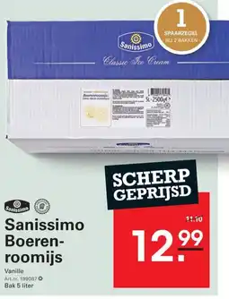 Sligro Sanissimo Boeren- roomijs aanbieding