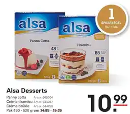 Sligro Alsa Desserts aanbieding