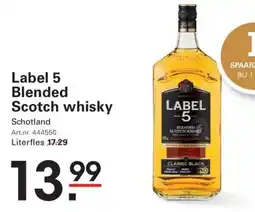 Sligro Label 5 Blended Scotch whisky aanbieding
