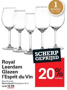 Sligro Royal Leerdam Glazen l'Esprit du Vin aanbieding