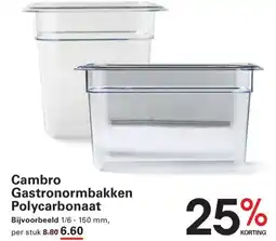 Sligro Cambro Gastronormbakken Polycarbonaat aanbieding