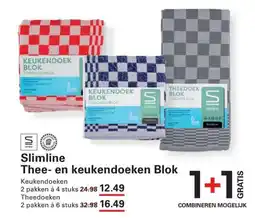 Sligro Slimline Thee- en keukendoeken Blok aanbieding