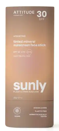 De Online Drogist Attitude Sunly SPF30 Tinted Sunscreen Face Stick aanbieding