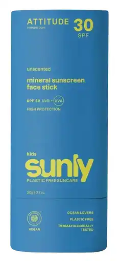 De Online Drogist Attitude Kids Sunly SPF30 Sunscreen Face Stick aanbieding